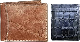 Leather Wallet for Men, 55TAN CRUNCH+CRD BLACK CROCO