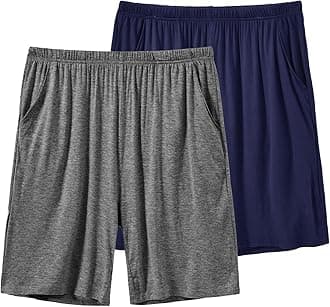 MoFiz Men's Pyjama Shorts Bottoms Ultra Soft Modal Lounge Wear Shorts with Pockets