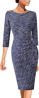 VfEmage Womens Sexy Elegant Deep V-Neck Party Cocktail Bodycon Dress