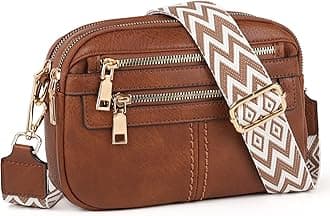 TANTOMI Crossbody Bags for Women, 6-Pockets Purses for Women, Vegan Leather Handbags Shoulder Bag for Travel Shopping