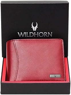 WildHorn India RFID Protected Leather Men's Wallet, RED, Classic