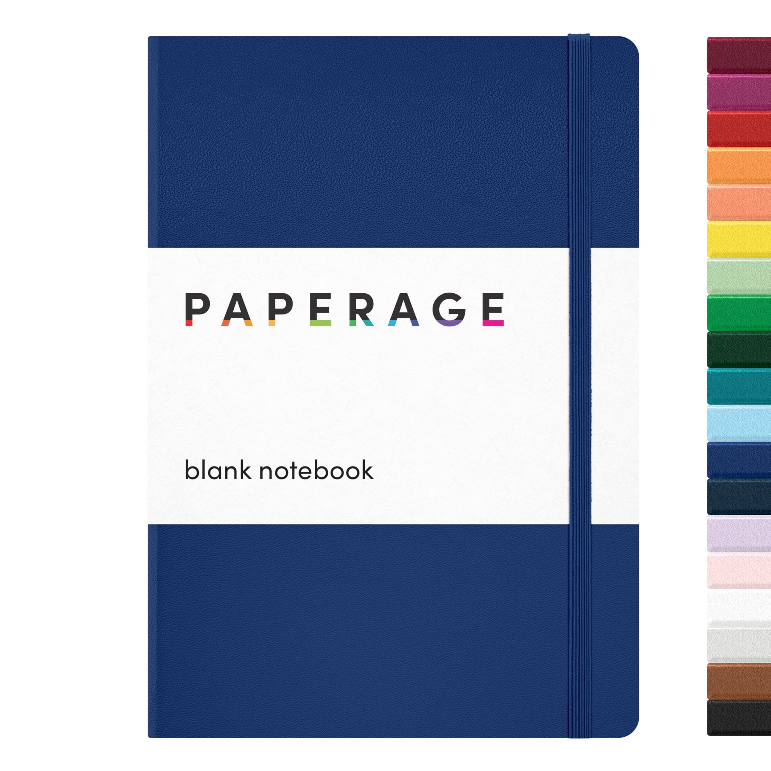 PAPERAGE Blank Journal Notebook, (Royal Blue), 160 Pages, Medium 5.6 in x 8 in - 100 GSM Thick Paper – Hardcover Journaling Notebook for Work, School, Note Taking or Sketching