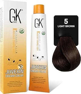 Color Cream 5.0 Natural Light Brown – 100% Grey Coverage | Semi, Demi or Permanent Results | 8–10 Vol Semi | 20-30-40 Vol Permanent – Salon Quality Hair Dye – For Women & Men 3.4 Oz