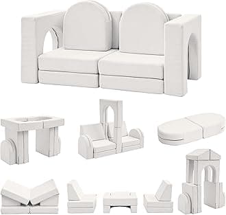 wanan Kids Couch 10PCS, Toddler Couch with Modular Kids Couches for Playroom Bedroom, 10 in 1 Multifunctional Toddler Couches for Playing, Indoor Kid Sofa for Boys Girls (Corduroy Beige)