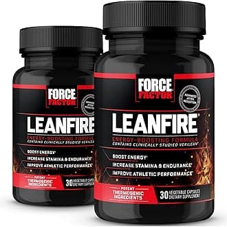 Force Factor LeanFire, Pre Workout Energy Pills with Green Tea Extract and Caffeine to Increase Energy, Build Lean Muscle, Improve Athletic Performance, and Enhance Focus, 30 Count (Pack of 2)