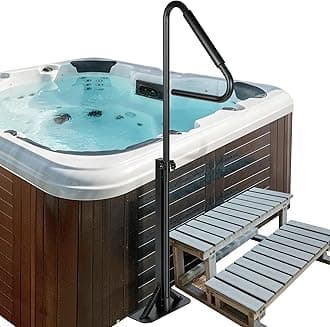 VIVOHOME 360 Rotatable Hot Tub Safety Handrail, Height Adjustable 34.7'' to 63'', Slide-Under Base Spa Step Handle 600 LBS Load/Rubber Sponge for Indoor Outdoor