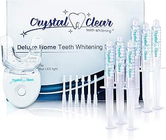 Crystal Clear Teeth Whitening Kit, USA Dentists Approved, Teeth Whitening Gel with LED Light, 30ml Gel and Tray