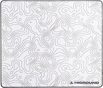 Higround SNOWSTONE Large Topograph Gaming Mousepad, Cool Medium Speed Desk Mousepad, Computer Mouse Mat, Flat Stitched Edge, Full Range of Motion, Non-Slip Rubber Base, Perfect for Gamers & Office Use