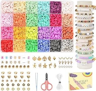 Satmarhz 6600Pcs Clay Bead Bracelet Making Set for Girls, Jewellery Making Kit for Kids DIY Dead Set Making, Toys for Girls Age 6-12 Years Old, Multicolor
