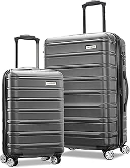 Omni 2 Hardside Expandable Luggage with Spinner Wheels, 2-Piece Set (19/24), SOLID CHARCOAL