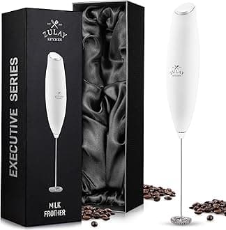 Zulay Executive Series Ultra Premium Gift Milk Frother For Coffee - Frother Handheld Foam Maker For Lattes - No Stand (Deluxe White)