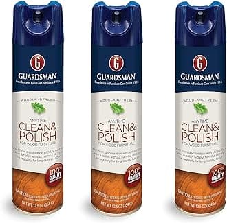 Guardsman Clean & Polish For Wood Furniture - Woodland Fresh - 12.5 oz - Silicone Free, UV Protection (3)