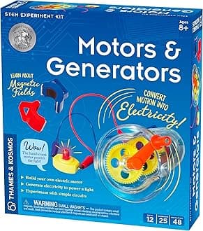 Thames & Kosmos Motors & Generators, Kids Science Kit, Learning Resources About Electric Motors and Electricity, STEM Toys for Science Experiments, Age 8+
