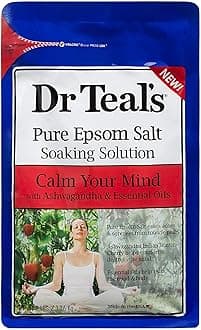 Teal's Pure Epsom Salt Soak, Calm Your Mind Ashwagandha, 3 Lbs (Pack of 2) Product package may vary