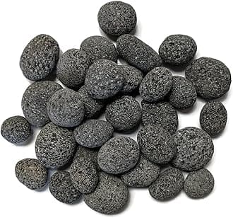 - Midwest Hearth Natural Tumbled Lava Stones for Gas Fire Pit and Fireplace | Small (1/2"–1") | Smooth Round Volcanic Rock | 10 Lbs