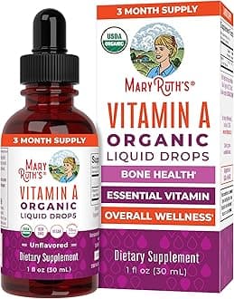 USDA Vitamin A Liquid Drops | 3 Month Supply | Immune Support, Eye Health, Skin Health for Ages 14+ | 750mcg per Serving | Sugar Free | Vegan | Non-GMO | Gluten Free | 1oz