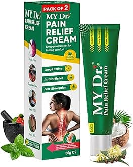 MY Dr. Pain Relief Cream 60g (50g + 10g Free) - Pack of 2 - Relieves Back Pain and Joint Pains - Non-Sticky, Stain-Free and Fast Absorption