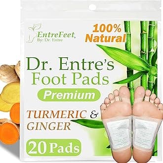 Dr. Entre's Foot Pads: 20 Pack of Turmeric & Ginger Premium Pads to Feel Better, Sleep Better & Relieve Stress | Organic Foot Patches