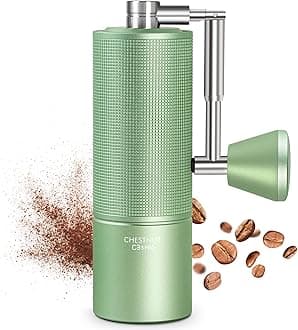 TIMEMORE Manual Coffee Grinder Chestnut C3S PRO, Hand Coffee Grinder with Foldable Handle, Stainless Steel S2C Conical Burr Coffee Grinder, Adjustable Grind Setting for Espresso to French Press, Green
