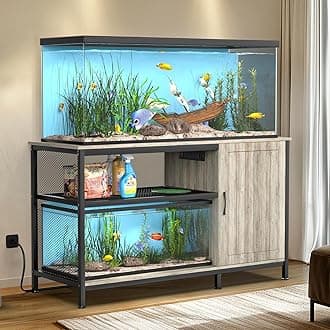 Tatub 55-90 Gallon Fish Tank Stand with Power Outlets, Wooden Large Aquarium ...