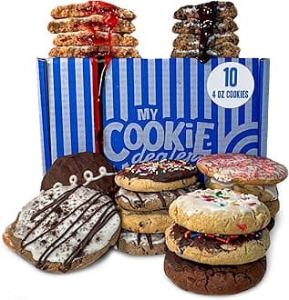 My Cookie Dealer Soft Baked Cookies, Secret Stash (10-Pack, 4oz Cookie) - Assorted Flavors Individually Wrapped Travel Snacks - Fresh & Chewy Gourmet Cookies Variety Pack for Snacking & Gifting