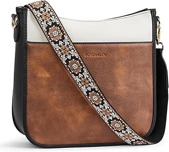 BOSTANTEN Crossbody Bags for Women Trendy Vegan Leather Hobo Purses Shoulder Handbags Wide Shoulder Strap