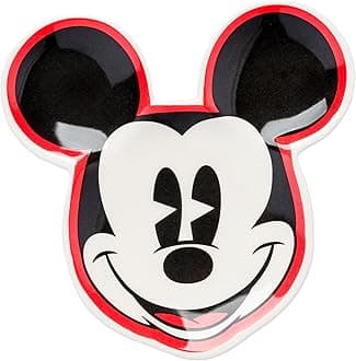 Silver Buffalo Disney Mickey Mouse Face Sculpted Ceramic Spoon Rest, 4.7” x 4.7”