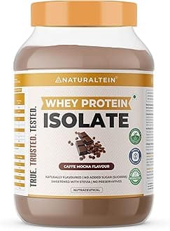 Natural Whey Protein Isolate – 1 kg (Caffè Mocha Flavour) | 25 g Protein per 30 g Serving | Naturally Flavoured | Non-GMO | No Artificial Sweeteners | Smooth Taste & Easy Mixability