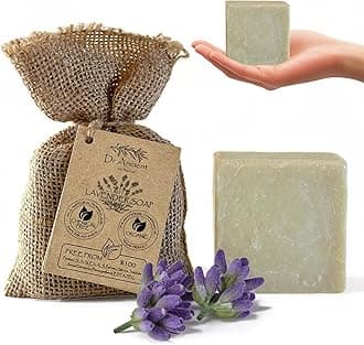 Dr.Ancient Lavender Soap Bar, Organic Soap Bars Handcrafted the Traditional Way, Natural Chemical-Free, Vegan, Used for Face Wash, Body Wash, and Hand Cleansing, Relaxing, Refreshing