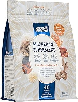 Mushroom Superblend - Lions Mane, Reishi, Chaga, Shiitake, Maitake, Tremella, Cordyceps Sinensis, King Trumpet | Vegan & Gluten Free (160g – 40 Servings)