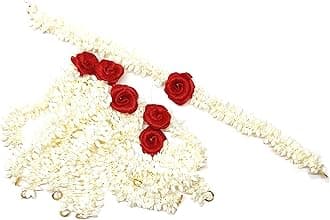 Preetty Charming Artificial Hair Gajra with red flower, 6 strings