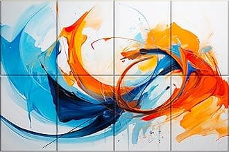 Soon Global 8-Pack Acoustic Panels, Soundproof Wall Panels, 48 X 32 Inches Sound Absorbing Panels, Decorative Acoustical Wall Panels, Acoustic Treatment for Recording Studio, Vibrant Fusion