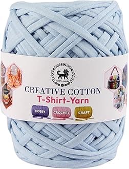 NESTNHAVEN Creative Cotton T-Shirt Yarn Carpet, Knitting Yarn for Hand Knitting DIY Bags, Baskets, Blanket, Cushion Crocheting Projects 200 GMS (ice Blue Grey)