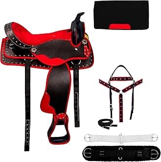 Classic Quality Handmade Western Synthetic Lightweight Comfort Barrel Racing Trail Tack Equestrian Horse Saddle All Accessories Included Size 10-18 inches Seat Available