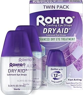 Rohto DryAid Eye Relief Lubricant Eye Drops, Twin Pack, Dry Eye Relief, 0.34 Fl Oz (Pack of 2)