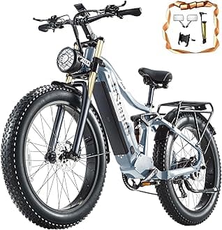 Dual Motor 2000W/1000W Electric Bike for Adult 48V 30AH/20Ah Removable Battery Up to &120 Miles Long Range 26"Fat Tire Off Road Mountain Full Suspension Electric Bicycle,Adjustable Stem,UL Certified