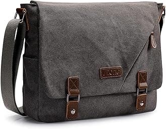 S-ZONE Large Men Crossbody Messenger Shoulder Bag Fit for 15.6 Inch Laptop Canvas Briefcase Satchel