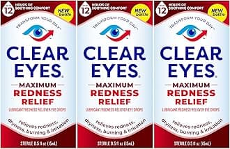 Clear Eyes | Maximum Redness Relief Eye Drops | 0.5 FL OZ | Pack of 3
