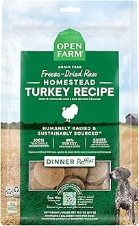 Freeze Dried Raw Homestead Turkey Patties Dry Dog Food - 297G