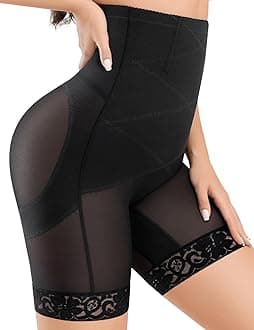 Shapewear Tummy Control Lace Shapewear Shorts High Waisted Butt Lifting Body Shaper Slimmer Panties Girdle Underwear Black