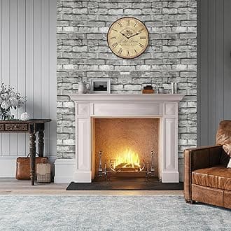 Trafagala Rustic Grey Brick Effect Wallpaper 3D Grey Brick Wall Effect Wallpaper Non-Woven Fabric Brick Pattern Anti-Fouling Texture Wallpape Vintage Slate