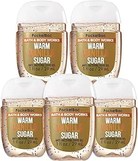 Bath and Body Works Pocketbac Hand Sanitizers Warm Vanilla Sugar 5 Pack bundle. 1 Oz