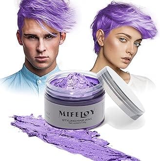 Temporary Purple Hair Spray Color Wax 4.23 oz, Instant Natural Violet Hairstyle Cream Dye, Washable Styling Pomades, Disposable Coloring Mud for Women Youth Men, Party Cosplay DIY Halloween