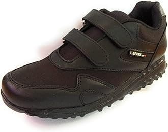 Liberty Force10 9906-90VGN Kids Velcro School Shoes with PVC Upper | EVA Sole | Comfortable & Lightweight | Quick-Wear Elastic Laces | Stylish & Modern (6 UK - Black)