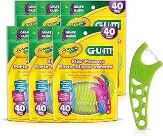 Crayola Kids Flossers with Fluoride - Designed for Little Hands - Fun Grape Flavor - Easy to Use Kids Floss Picks for Children Ages 3+, 40ct (6pk)