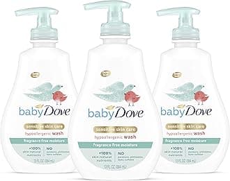 Baby Dove Tip to Toe Baby Body Wash For Baby's Sensitive Skin Sensitive Moisture Washes Away Bacteria, Fragrance-Free and Hypoallergenic Baby Soap, 13 Fl Oz (Pack of 3)