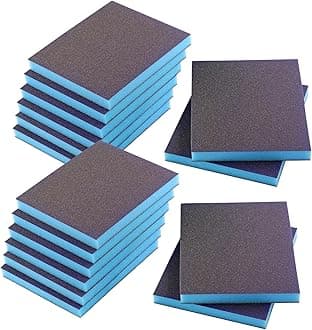 16Pcs 180 Grit Sanding Sponge, Jamiikury Sanding Blocks Washable and Reusable, Wet Dry Sandpaper Sponge for Wood Metal Furniture Paint and Drywall