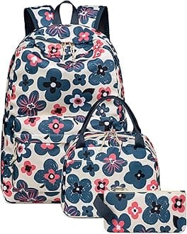 Bluboon Teen Girls School Backpack Kids Bookbag Set with Lunch Box Pencil Case Travel Laptop Backpack Casual Daypacks