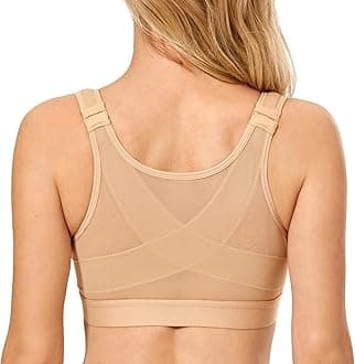 Women's Front Closure Posture Wireless Back Support Full Coverage Bra
