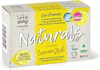 Naturals Range - Bar Soap | Vegan, Cruelty Free, No SLS or Parabens, Refreshing Cleansing Soap bar, Natural Eco Friendly Body & Hand Soap, 100g (Lemon Zest)